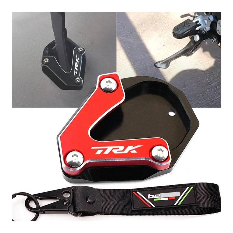 Fuß Pad Platte Vergrößern Basis Für TRK 702 TRK702 2022 2023 Motorrad Aluminium Ständer Fuß Seitenständer Verlängerung Vergrößerungspolster Trägerplatte Schlüsselanhänger von FAUXIWS