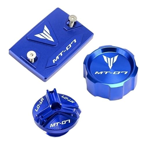 Öleinfülldeckel Stecker Abdeckung Für MT09 Mt 09 07 2014-2020 MT07 2021-2023 Zubehör Motorrad Vorne Und Hinten Brems Tankdeckel + Motoröl Füllstoff Kappe von FAUXIWS