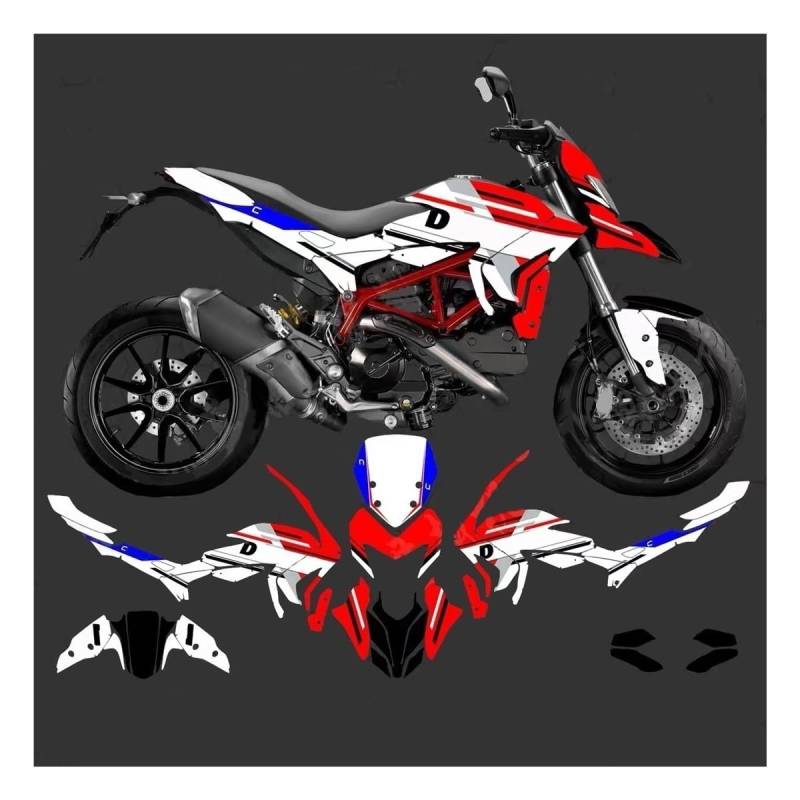 Tankpad Tankschutz Für Hyperstrada Hypermotard 821 2013 2014 2015 2016 Motorrad Dekorative Aufkleber Aufkleber Aufkleber von FAUXIWS