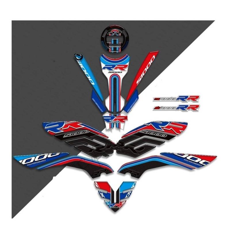 Tankpad Tankschutz Für S1000RR S 1000 RR S1000 M M1000RR 2019-2022 Motorrad Aufkleber Verkleidung Schutz Decals Öl Kraftstoff Tank Pad Protector von FAUXIWS