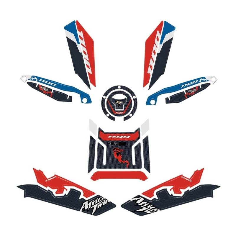 Tankpad Tankschutz Motorradzubehör Epoxidharz Aufkleber Schutz Kit Kraftstofftank Pad Für CRF 1100L Africa Twin CRF1100 2024 von FAUXIWS