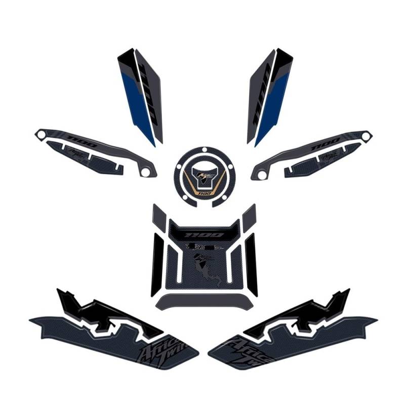 Tankpad Tankschutz Motorradzubehör Epoxidharz Aufkleber Schutz Kit Kraftstofftank Pad Für CRF 1100L Africa Twin CRF1100 2024 von FAUXIWS
