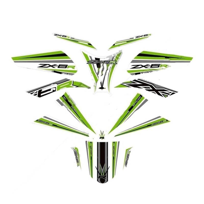 Tankpad Tankschutz Tank Pad Verkleidung Aufkleber Knie Protector Motorrad Für NI&nja ZX-6R ZX6R ZX 6R von FAUXIWS