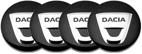 Radnabenkappen Aufkleber für Dacia Duster Logan Sandero Lodgy Stepway, 4 Stück 56mm 3D-Radmittennaben-Zierkappen Auto-Logo-Aufkleber Auto-Styling-Zubehör von FBITE
