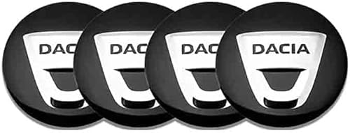 Radnabenkappen Aufkleber für Dacia Duster Logan Sandero Lodgy Stepway, 4 Stück 56mm 3D-Radmittennaben-Zierkappen Auto-Logo-Aufkleber Auto-Styling-Zubehör von FBITE
