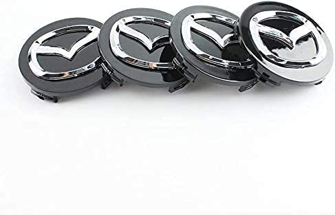 Radnabenkappen für Mazda, 4 Stück, 56mm, Rostfrei, Radnabenabzeichen, Emblem, Logos, Ersatzabdeckung, Auto-Styling-Zubehör,A von FBITE