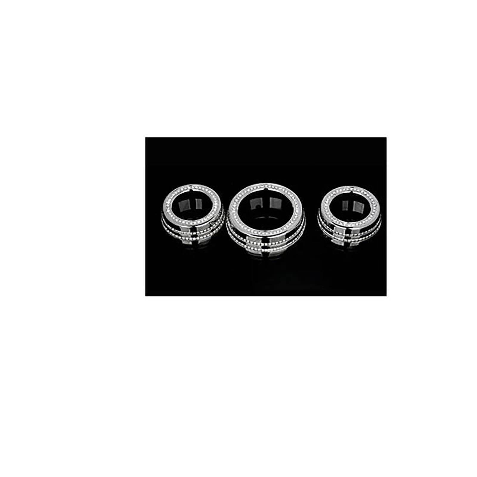 FCVDUBZN Für Mini F54 F55 F56 F57 F60 Cooper JCW Clubman Countryman Auto Lenkrad Aufkleber Innen Kristall Patch Auto Zubehör(Silver-3) von FCVDUBZN