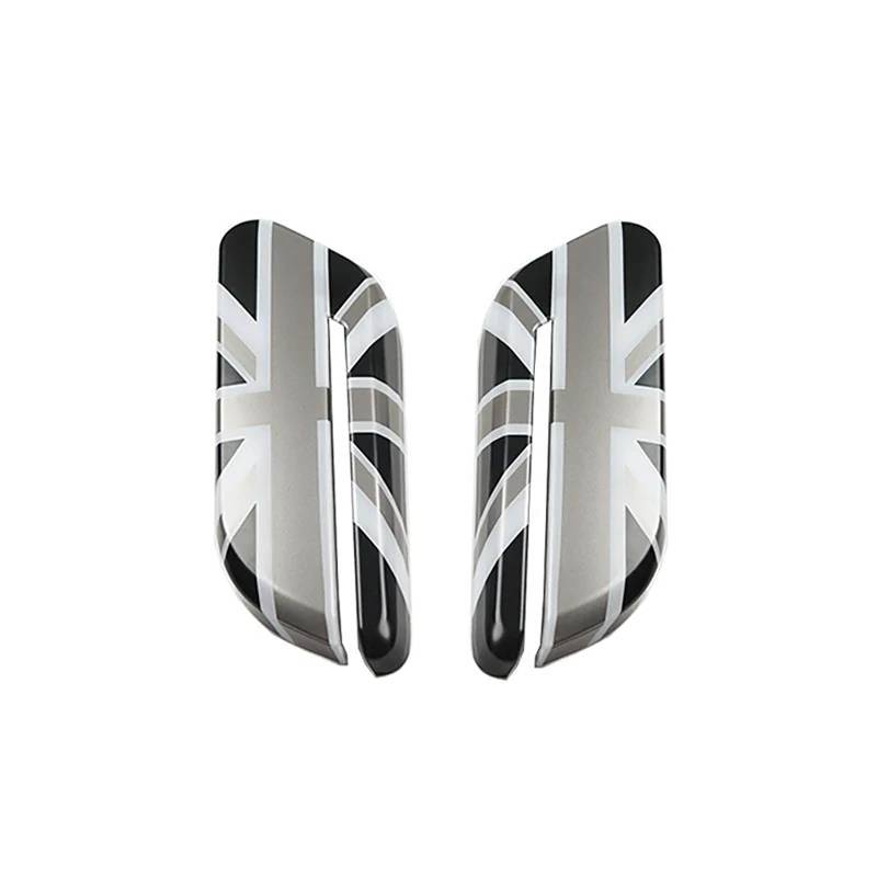 Für Mini Für Cooper D Eine F55 F56 F57 2022 Auto Fender Blinker Außen Licht Abdeckungen Aufkleber Zubehör(Grey Jack,For F55 2022) von FCVDUBZN
