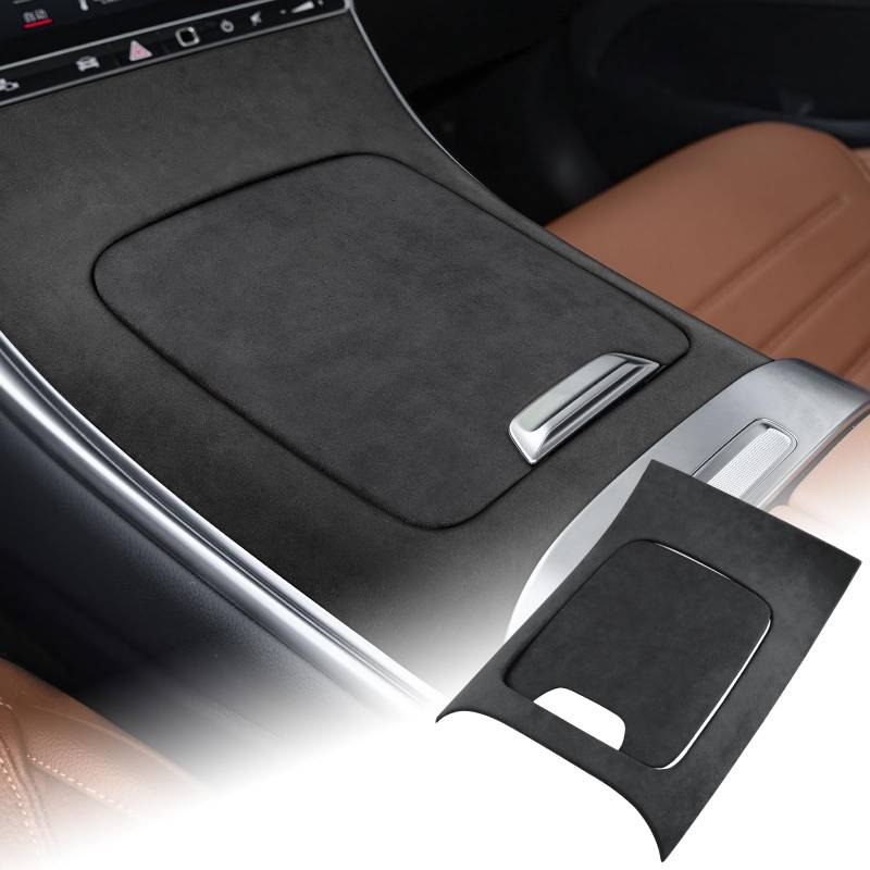 FDAIUN für GLC X254 2024 2023 SUV Auto Alcantarn Armlehne Kissen Mittelkonsole Armlehne Box Matte Innenbereich zubehör Schwarz von FDAIUN