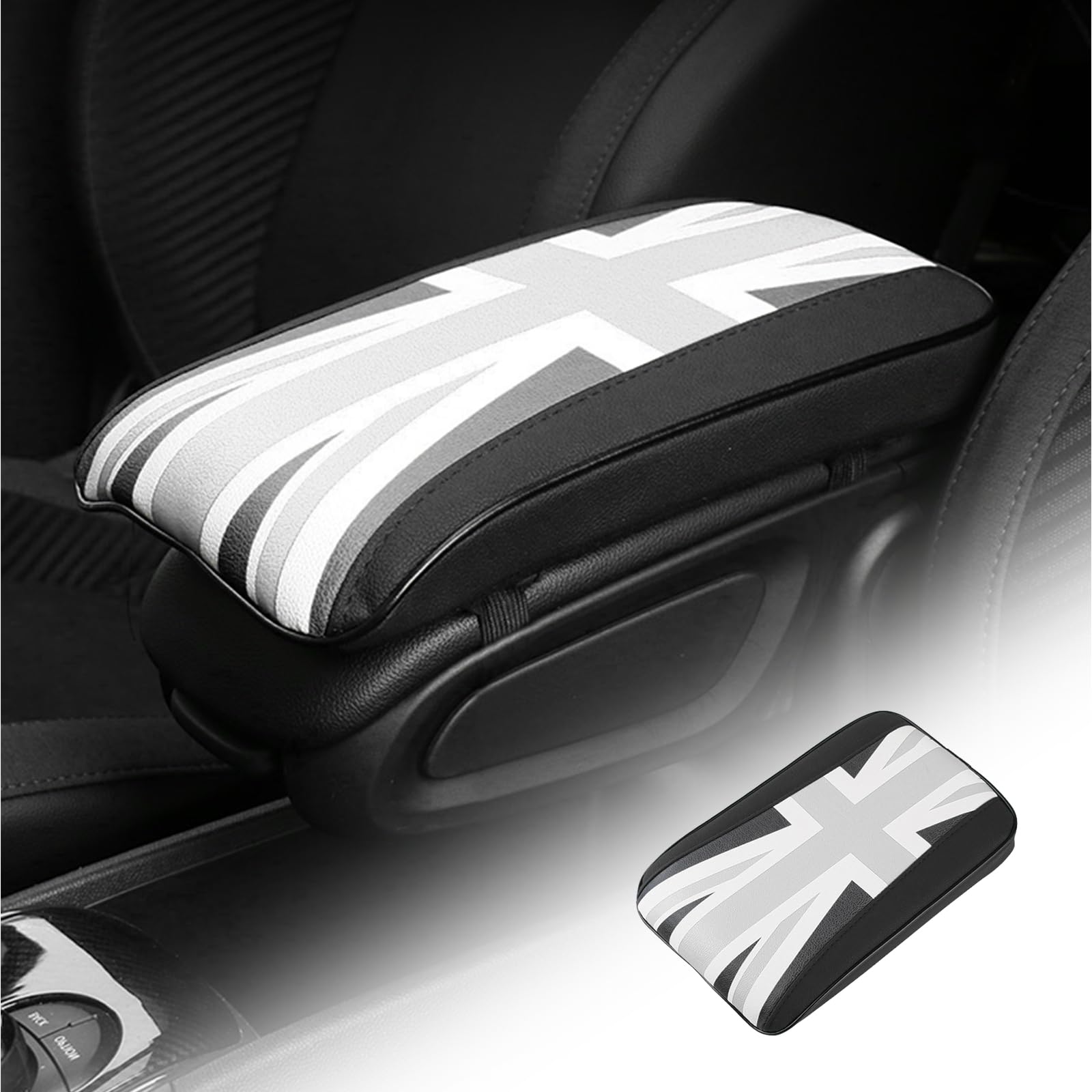 FDAIUN Auto Armlehne Mittelkonsolen Kissen für BMW Mini Cooper F54 F55 F56 F60 R54 R55 R56 Universal Armlehne Pads Protector Wasserdicht Union Jack Grau FDAIUN Auto Armlehne Mittelkonsolen Kissen für BMW Mini Cooper F54 F55 F56 F60 R54 R55 R56 Universal Armlehne Pads Protector Wasserdicht Union Jack Grau von FDAIUN