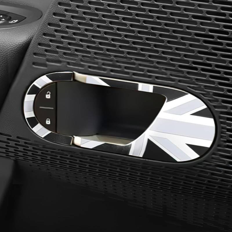 FDAIUN Auto Türgriffschale Dekorativ Leder Aufkleber hinterer Türgriff Türblattverkleidung Innenbereich für Mini Cooper JO1 EV E/SE J05 Cooper S 2024-2025 Zubehör 4Stück (Schwarz und grau) von FDAIUN