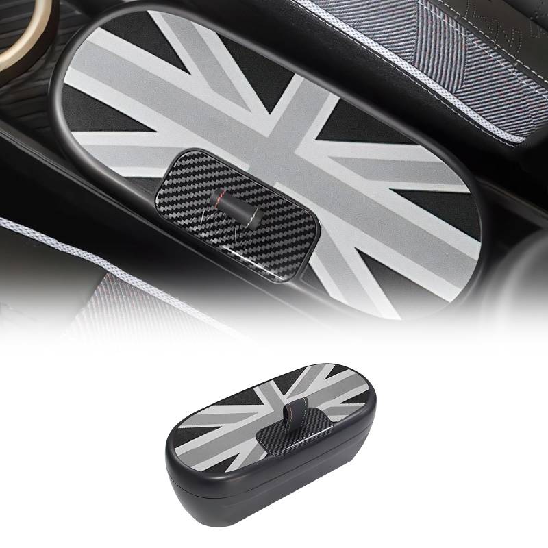 FDAIUN Mittelkonsole Aufbewahrungsbox Armlehne Organizer Tray für Mini Cooper Aceman J01 J05 2024 2025 Automatikgetriebe Zubehör Ablagefach in der Mittelkonsole Mini Zubehör (Schwarz Grau) von FDAIUN