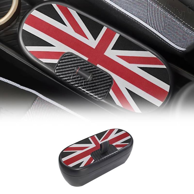 FDAIUN Mittelkonsole Aufbewahrungsbox Armlehne Organizer Tray für Mini Cooper Aceman J01 J05 2024 2025 Automatikgetriebe Zubehör Ablagefach in der Mittelkonsole Mini Zubehör (Schwarz Rot) von FDAIUN