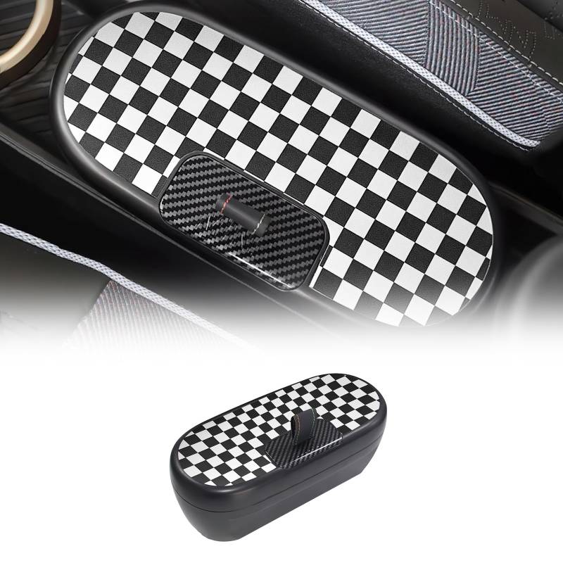 FDAIUN Mittelkonsole Aufbewahrungsbox Armlehne Organizer Tray für Mini Cooper Aceman J01 J05 2024 2025 Automatikgetriebe Zubehör Ablagefach in der Mittelkonsole Mini Zubehör (Schwarz Weiß) von FDAIUN