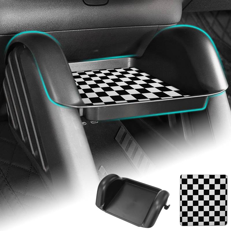 FDAIUN Mittelkonsole Aufbewahrungsbox Armlehne Organizer Tray für Mini Cooper J01 J05 2024 Zubehör Ablagefach in der Mittelkonsole Mini Zubehör (schwarz und weiß) von FDAIUN