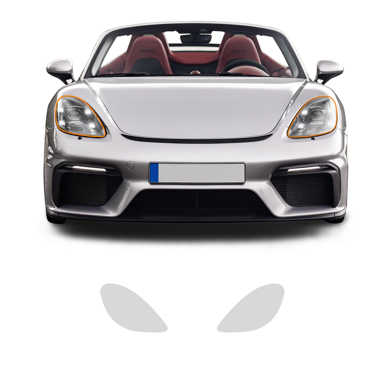 FDAIUN Scheinwerfer PPF Lackschutzfolie für Porsche 718 Spyder 2019 2020 2021 2022 2023 TPU PPF Folie Schutzfolie Transparent Schutzfolie Zubehör 2Stücks von FDAIUN