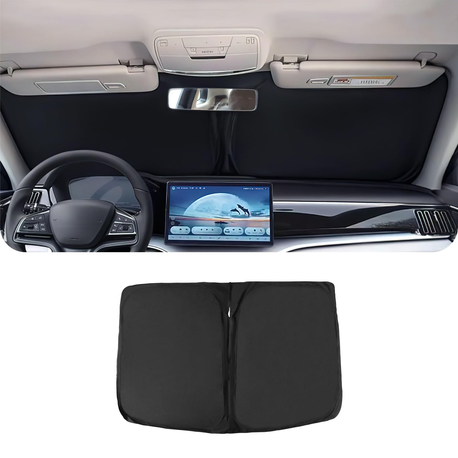FDAIUN für 17-25 Mazda CX-5 Zubehör Sonnenschutz Auto Frontscheibe Innen,Sonnenschirm Auto Frontscheibe,Sonnenblende Auto Frontscheibe UV-Schutz (Schwarz) von FDAIUN