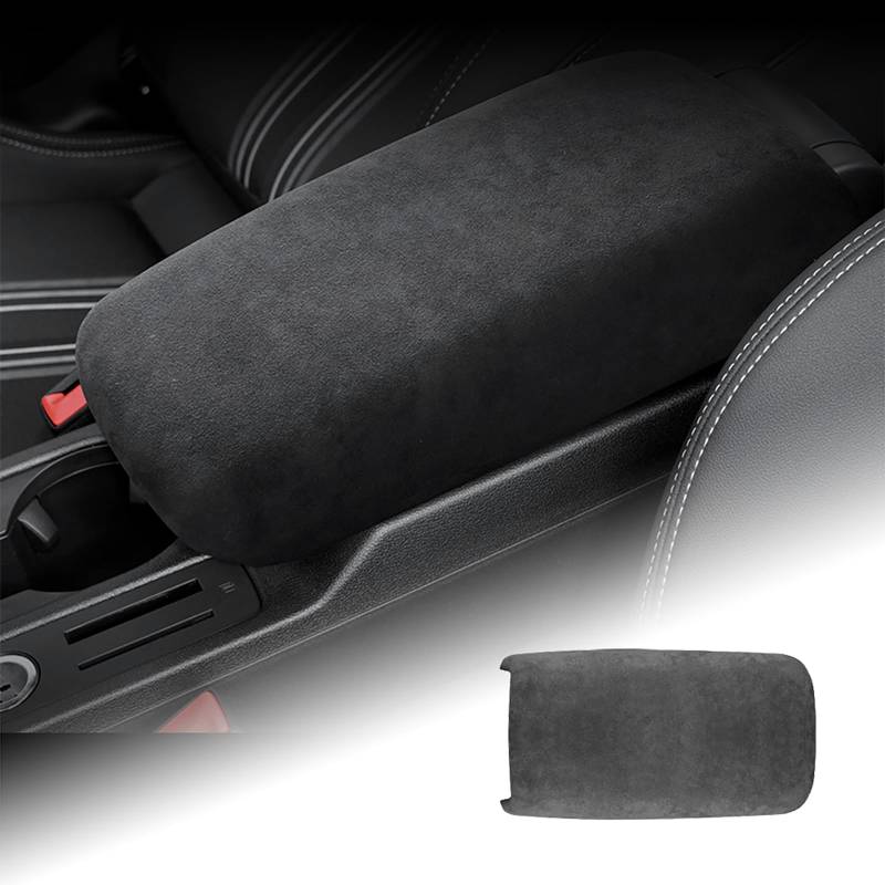 FDAIUN für A3 8Y Q4 2021 2022 2023 2024 Alcantarn Car Mittelkonsole Armlehnenkastenabdeckung Interieur Mittelkonsolen Autozubehör Schwarz von FDAIUN