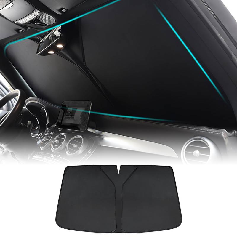 FDAIUN für BMW x1/ix1 u11 2025 2024 2023 2022 Auto Windschutzscheibe Sonnenschutz Frontscheibe Faltbarer Sonnenschirm Blockiert UV-Strahlen Sonnenblende Schutz(Schwarz) von FDAIUN