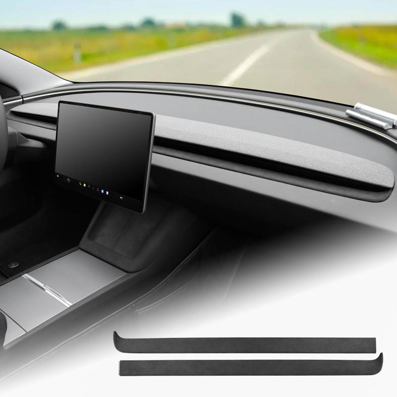 FDAIUN für Tesla Model Y Juniper 2025 Model 3 highland 2024 Armaturenbrett Abdeckung Alcantarn Armaturenbrett Abdeckung Dash Wrap Dashboard Cover Unterhalb der Belüftungsdüsen Zubehör von FDAIUN