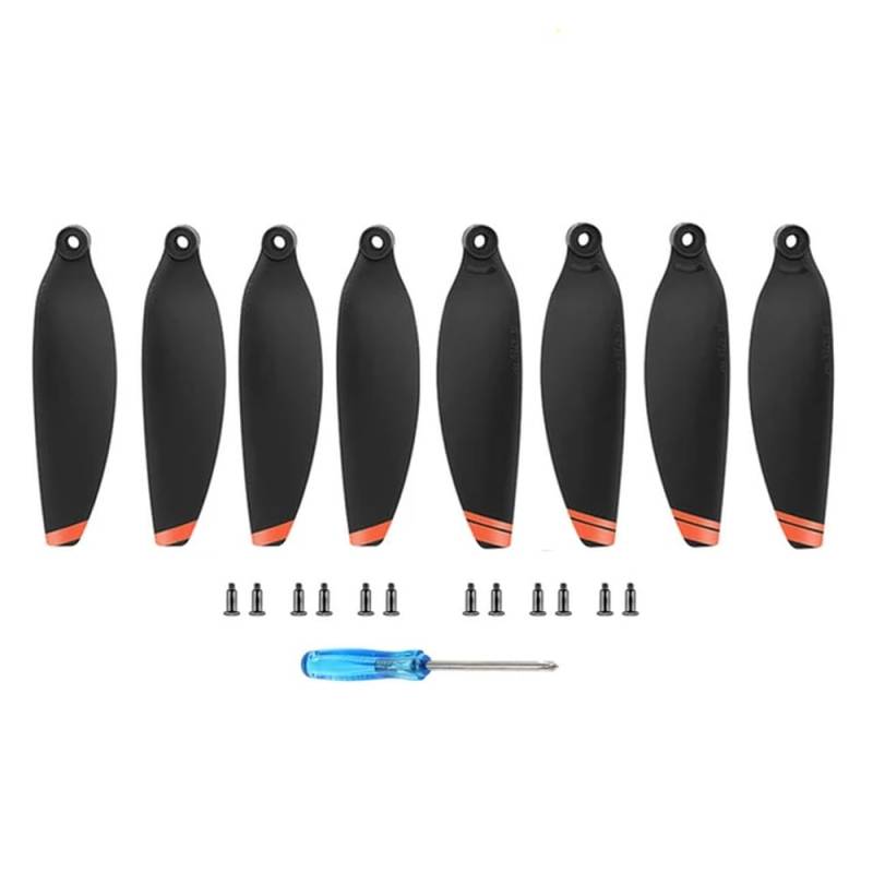 FDhRyTF 8 Stück Leichter Propeller Kompatibel mit 2 Drohnen-Ersatzflügel, kompatibel mit 2 Zubehörteilen(Orange 2 Pairs) von FDhRyTF
