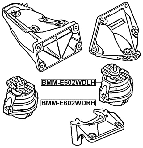 Motorhalterung rechts (Hydro) FEBEST BMM-E602WDRH OEM-22116761090 von FEBEST