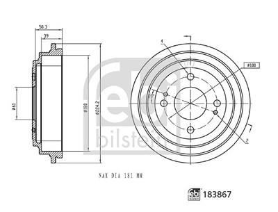 Febi Bilstein Bremstrommel [Hersteller-Nr. 183867] für Honda von FEBI BILSTEIN