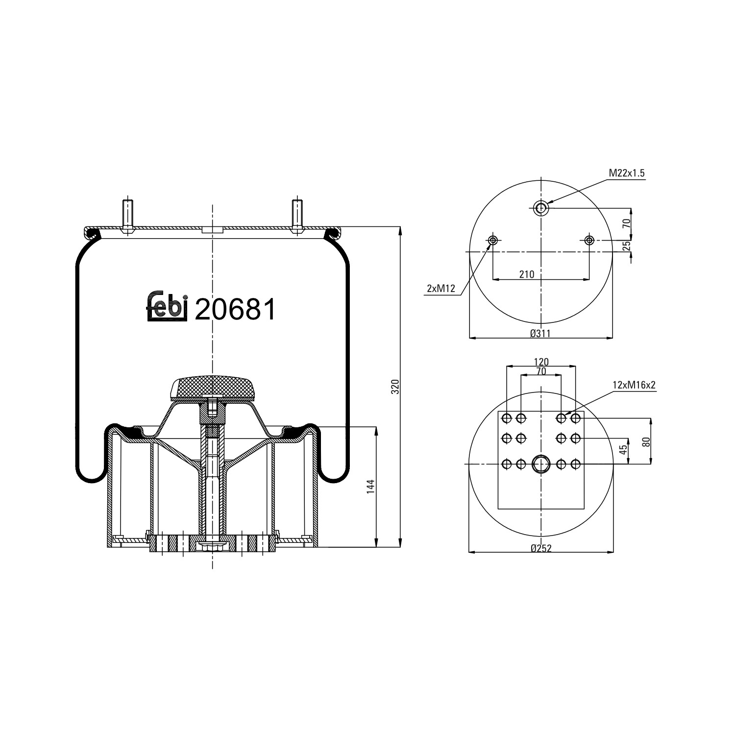 FEBI BILSTEIN Federbalg, Luftfederung 20681 0542943410,550025980 FEBI BILSTEIN Federbalg, Luftfederung 20681 0542943410,550025980 von FEBI BILSTEIN
