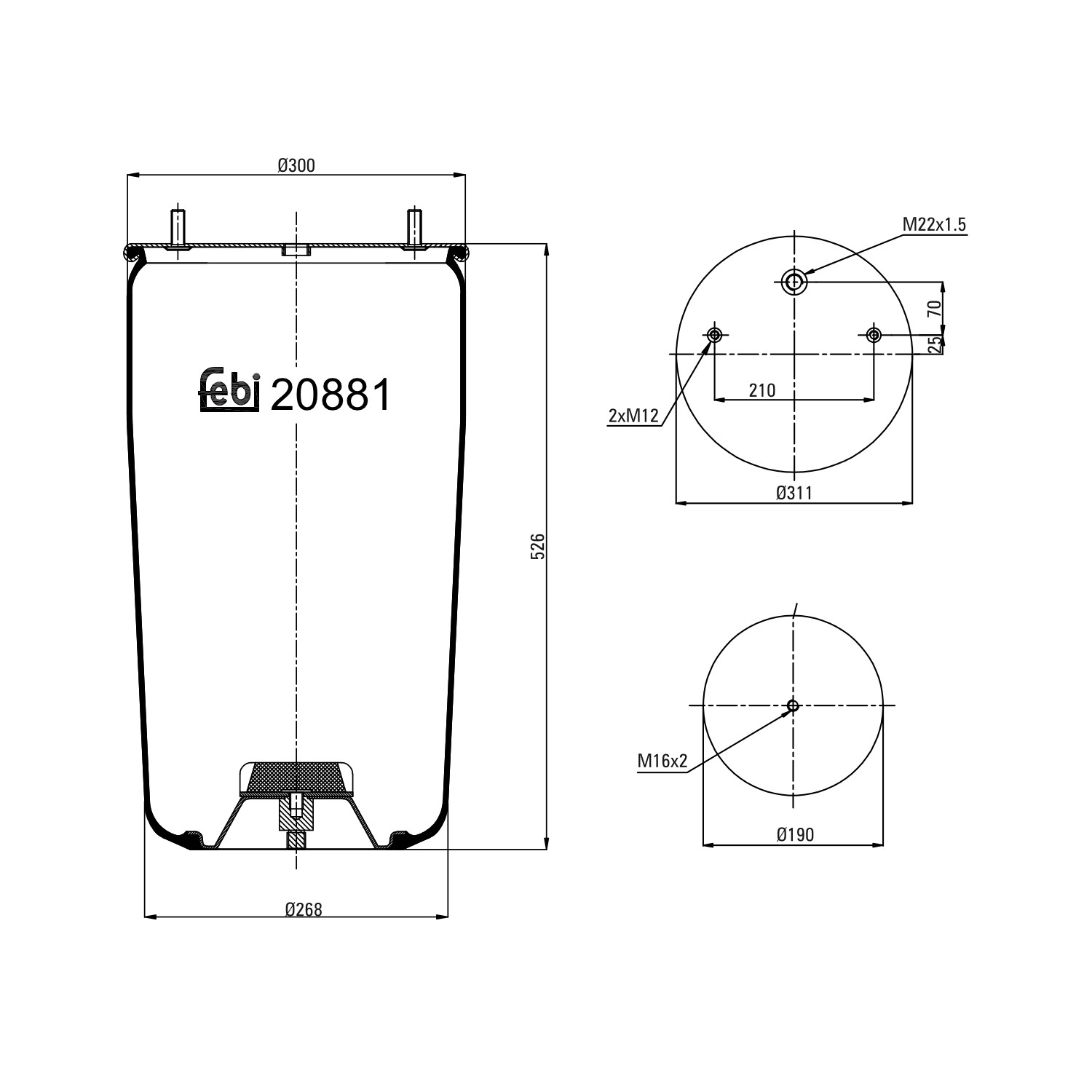 FEBI BILSTEIN Federbalg, Luftfederung 20881 0542940010,1938714,2004894 2338883,2475595 FEBI BILSTEIN Federbalg, Luftfederung 20881 0542940010,1938714,2004894 2338883,2475595 von FEBI BILSTEIN