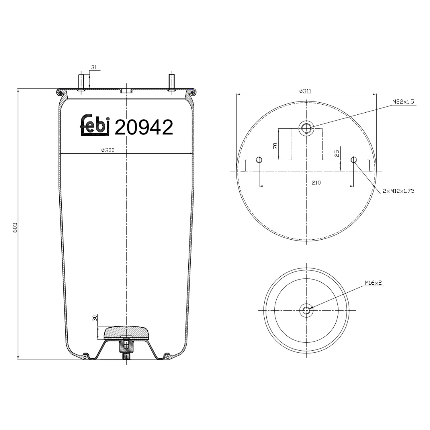 FEBI BILSTEIN Federbalg, Luftfederung 20942 0542940050,MLF7043 FEBI BILSTEIN Federbalg, Luftfederung 20942 0542940050,MLF7043 von FEBI BILSTEIN
