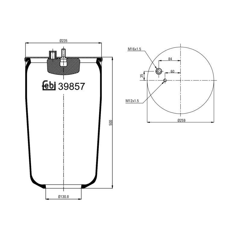 FEBI BILSTEIN Federbalg, Luftfederung MAN 39857 81436010160,81436016071 von FEBI BILSTEIN