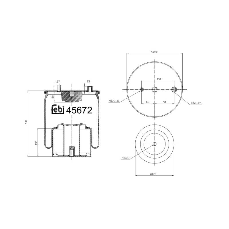 FEBI BILSTEIN Federbalg, Luftfederung MAN 45672 81436006049,81436010168 von FEBI BILSTEIN