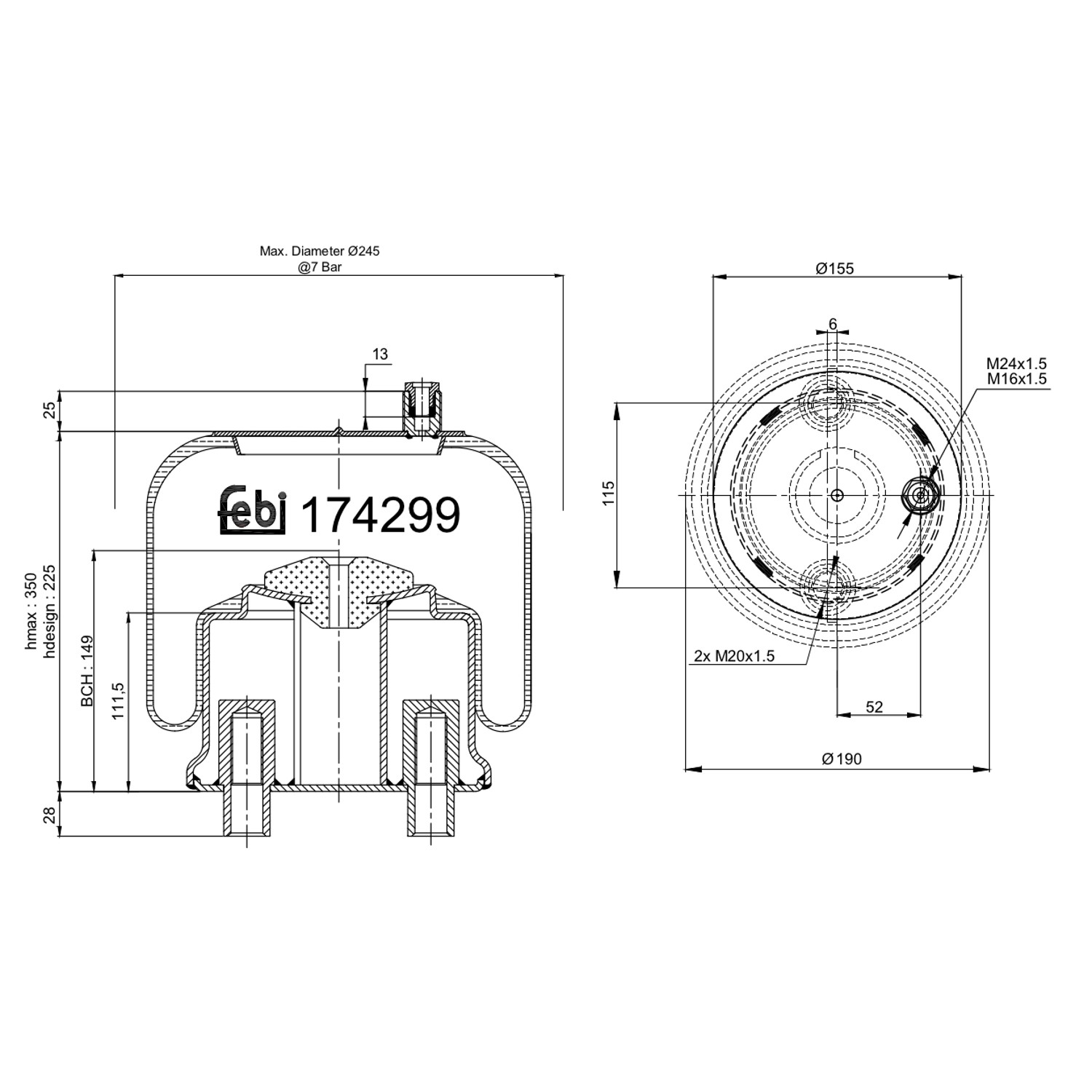 FEBI BILSTEIN Federbalg, Luftfederung MERCEDES-BENZ 174299 A9703200021,9703200021 FEBI BILSTEIN Federbalg, Luftfederung MERCEDES-BENZ 174299 A9703200021,9703200021 von FEBI BILSTEIN