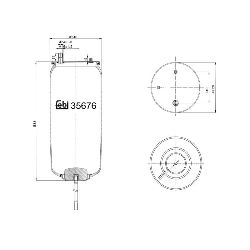 FEBI BILSTEIN Federbalg, Luftfederung RENAULT TRUCKS 35676 5001855856,5010294546 von FEBI BILSTEIN