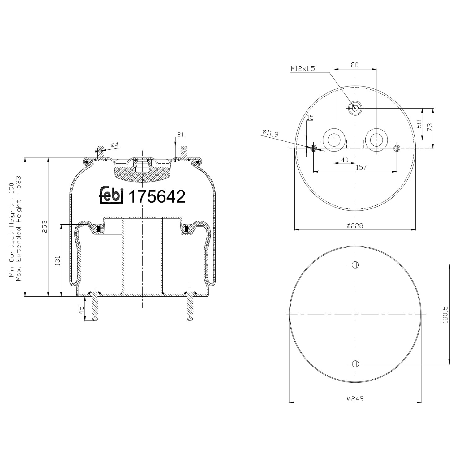 FEBI BILSTEIN Federbalg, Luftfederung SCANIA 175642 1942148 von FEBI BILSTEIN