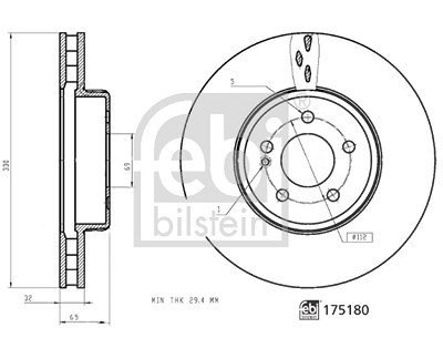 Febi Bilstein Bremsscheibe [Hersteller-Nr. 175180] für Mercedes-Benz von FEBI BILSTEIN