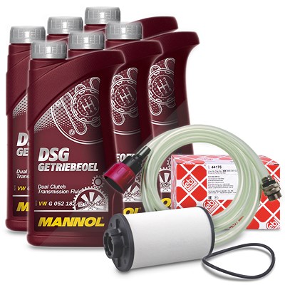Febi Bilstein DCG-Ölwechsel-Set + 6x 1l Getriebeöl für Audi, Seat, Skoda, VW von FEBI BILSTEIN
