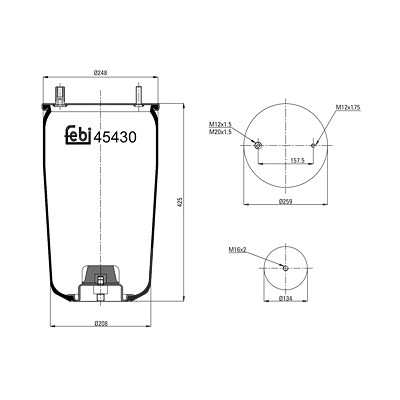 Febi Bilstein Federbalg, Luftfederung [Hersteller-Nr. 45430] von FEBI BILSTEIN