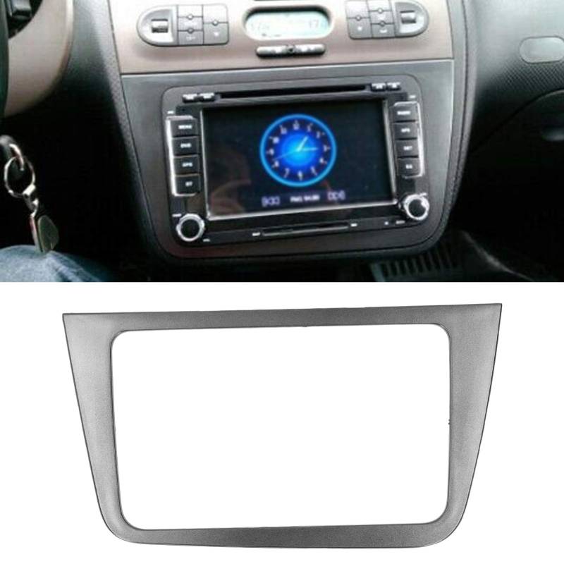 DVD-Verkleidung, graue Radiohalterungsblende 2 Din Armaturenbrett Radiorahmen für Seat Altea 2004-2015 LHD von FECAMOS