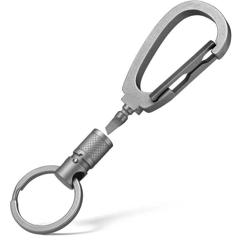 FEGVE Titan-Schnellverschluss-Schlüsselanhänger-Clip und 28 mm Schlüsselring, abnehmbares Schlüsselanhänger-Schloss-Design, drehbarer Schlüsselhalter-Clip für Herren von FEGVE