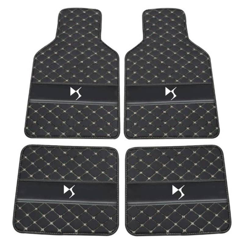 4 Stück Auto-Fussmatten, für DS3 DS3 CrossbackDS 4 DS 5 DS7 DS7 Crossback DS9 Wasserfest Antirutsch Allwetterschutz Auto Teppich Innenraum, Vorne und Hinten Automatten Set,B,A-normal von FEIFEISS