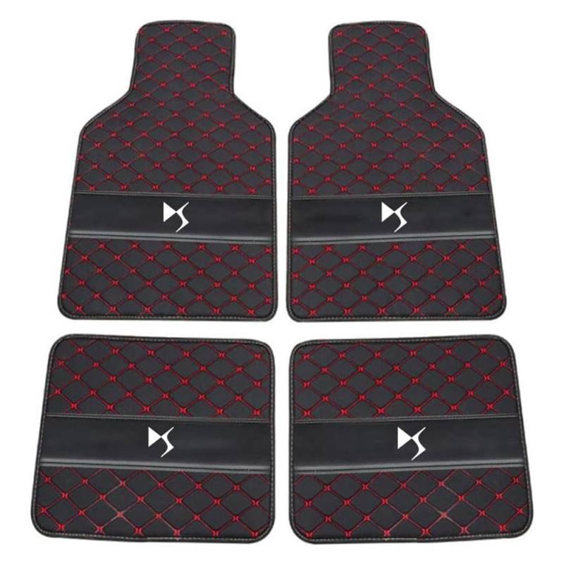 4 Stück Auto-Fussmatten, für DS3 DS3 CrossbackDS 4 DS 5 DS7 DS7 Crossback DS9 Wasserfest Antirutsch Allwetterschutz Auto Teppich Innenraum, Vorne und Hinten Automatten Set,B,D-normal von FEIFEISS
