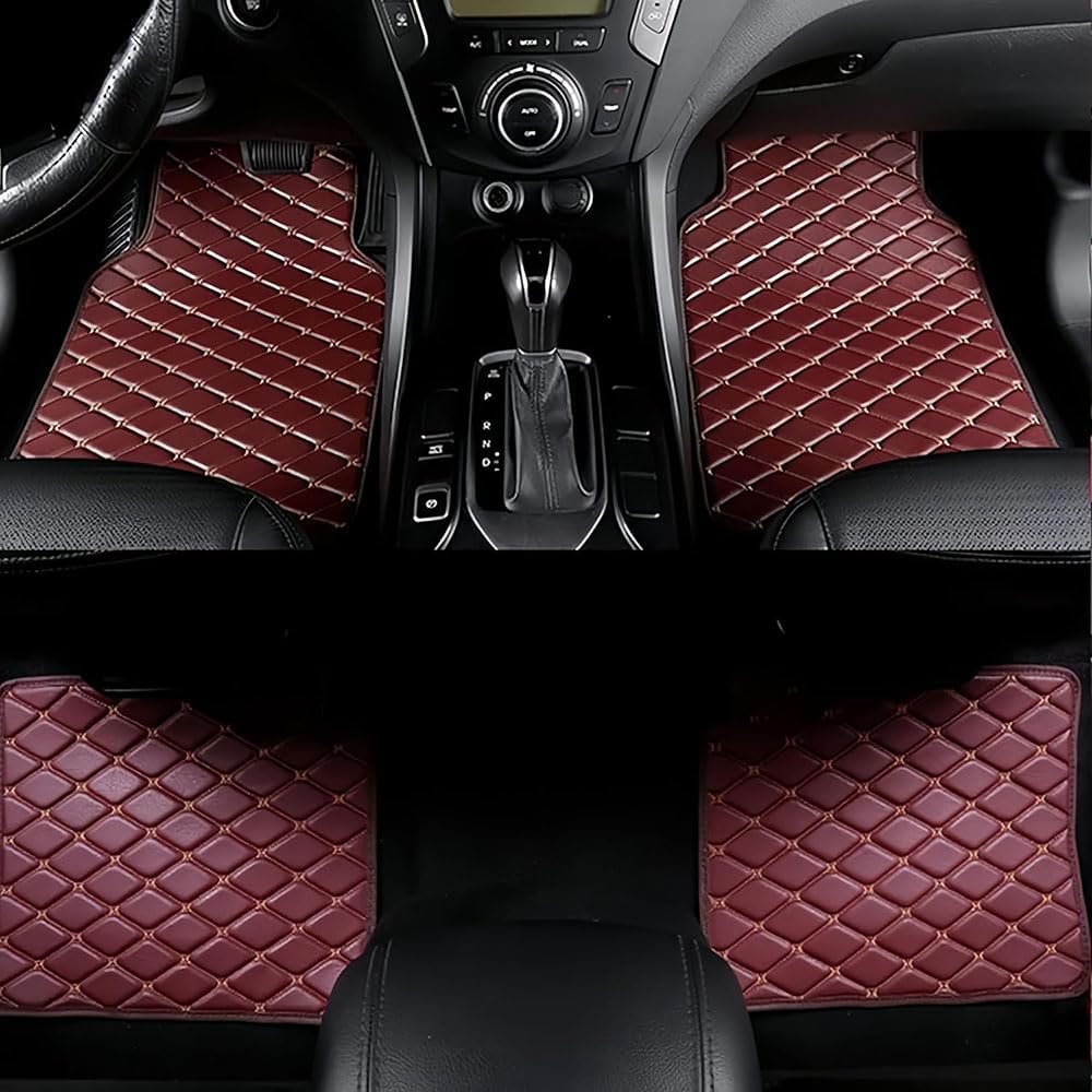 4pcs Auto Fußmatten für for BMW X1 F48 2015 2016 2017 2018 2019, Wasserdichtes Anti-Rutsch Abriebfest Allwetter Auto Teppiche Teppich Innenraumschutz ZubehöR, Q,E Win Red-normal 4pcs Auto Fußmatten für for BMW X1 F48 2015 2016 2017 2018 2019, Wasserdichtes Anti-Rutsch Abriebfest Allwetter Auto Teppiche Teppich Innenraumschutz ZubehöR, Q,E Win Red-normal von FEIFEISS