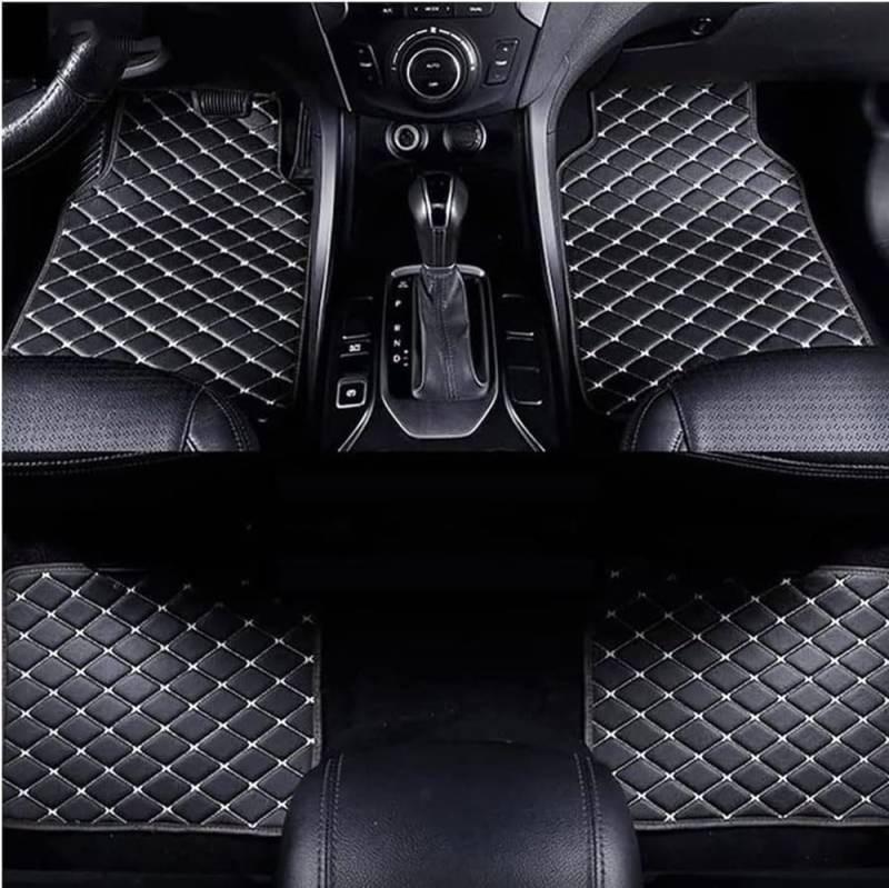 4pcs Auto Fußmatten für for BMW X1 F48 2015 2016 2017 2018 2019, Wasserdichtes Anti-Rutsch Abriebfest Allwetter Auto Teppiche Teppich Innenraumschutz ZubehöR, Q,F Black Beige-normal von FEIFEISS
