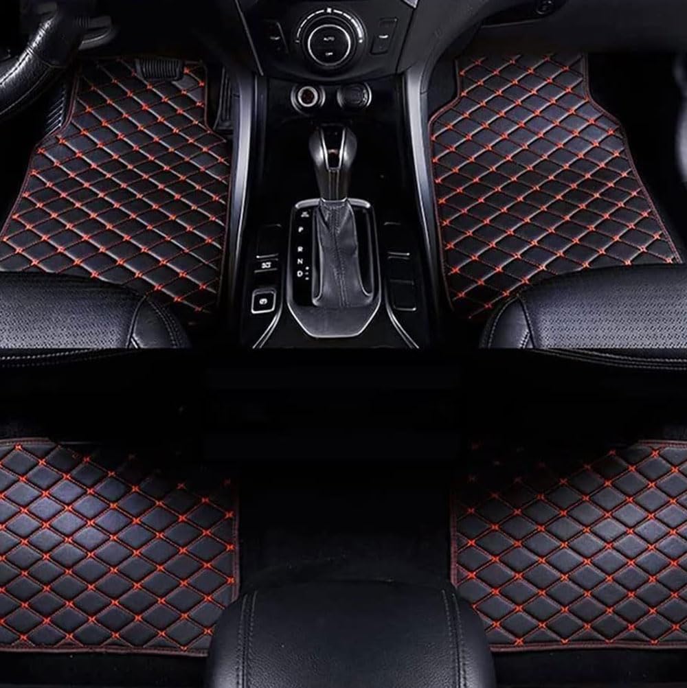 4pcs Auto Fußmatten für for BMW X1 F48 2015 2016 2017 2018 2019, Wasserdichtes Anti-Rutsch Abriebfest Allwetter Auto Teppiche Teppich Innenraumschutz ZubehöR, Q,G Black Red-normal 4pcs Auto Fußmatten für for BMW X1 F48 2015 2016 2017 2018 2019, Wasserdichtes Anti-Rutsch Abriebfest Allwetter Auto Teppiche Teppich Innenraumschutz ZubehöR, Q,G Black Red-normal von FEIFEISS