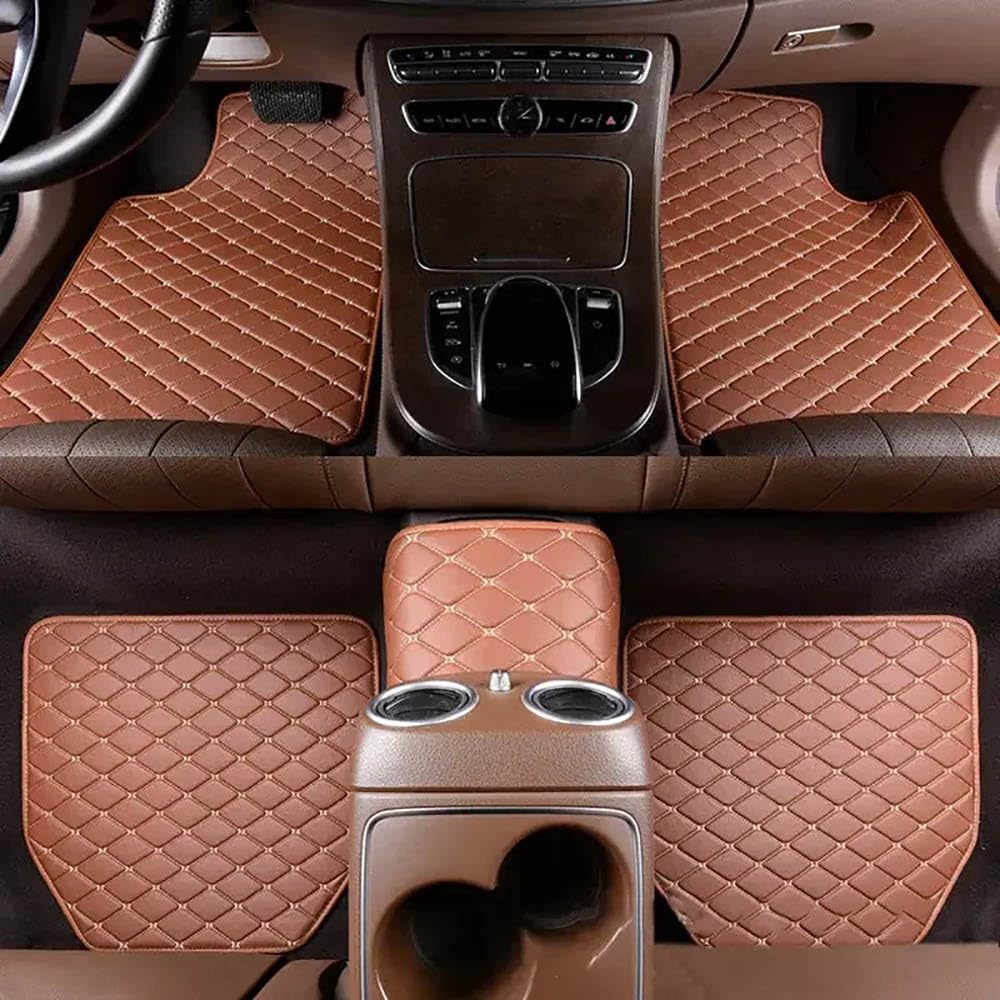 5 Stück Leder Auto Fußmatten für Ford Explorer EV 2022 2023 2024 2025 wasserdichte rutschfeste Fußpolster Schutz Teppich Innenzubehör,Brown, Q,Brown-normal 5 Stück Leder Auto Fußmatten für Ford Explorer EV 2022 2023 2024 2025 wasserdichte rutschfeste Fußpolster Schutz Teppich Innenzubehör,Brown, Q,Brown-normal von FEIFEISS