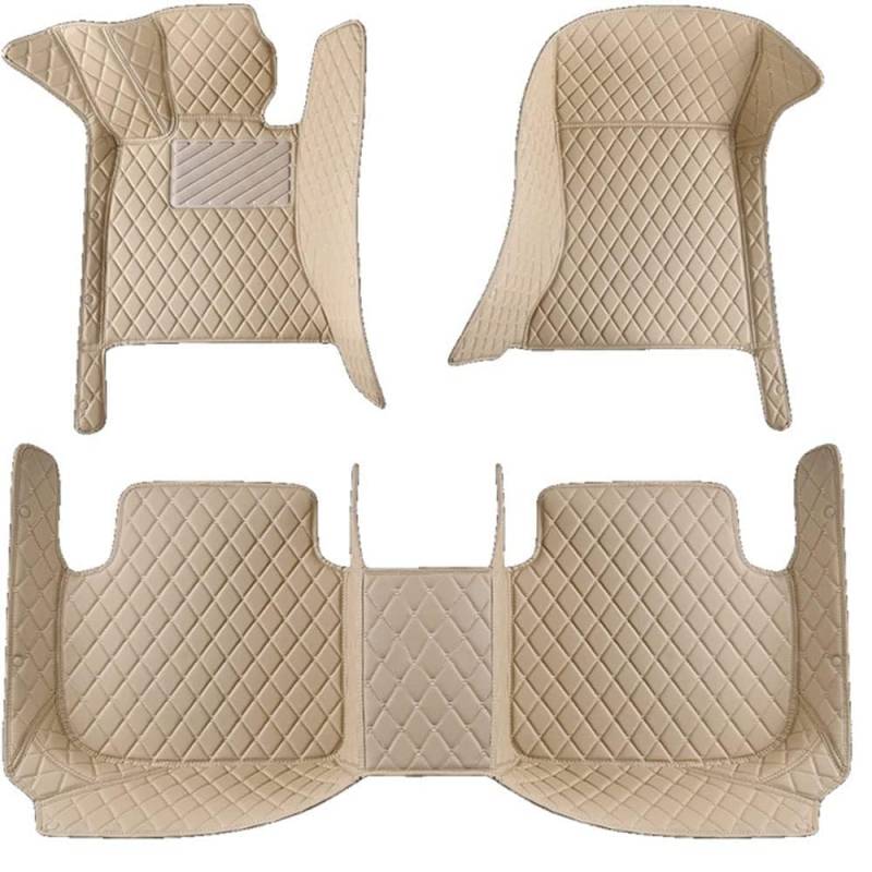 Anpassen Auto Leder Fussmatten Set, für BMW X5 XDrive 50e M Sport 2023 Allwetter Wasserdicht Anti Rutsch Bodenmatten, Full Coverage Schutz Fussmatten, Q,D-beige-normal von FEIFEISS