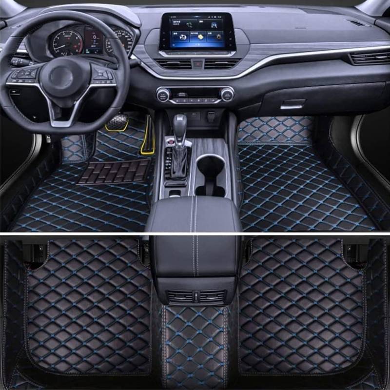 Auto FußMatten Leder Fussmatten FüR V-W Golf 7 7.5 GTE GTD GTI 2012-2020(LHD), Custom Allwetter FußMatte wasserdichte Bodenmatte Set Abdeckung Vorne Hinten Teppiche Anti-Rutsch Automatten ZubehöR, Q von FEIFEISS