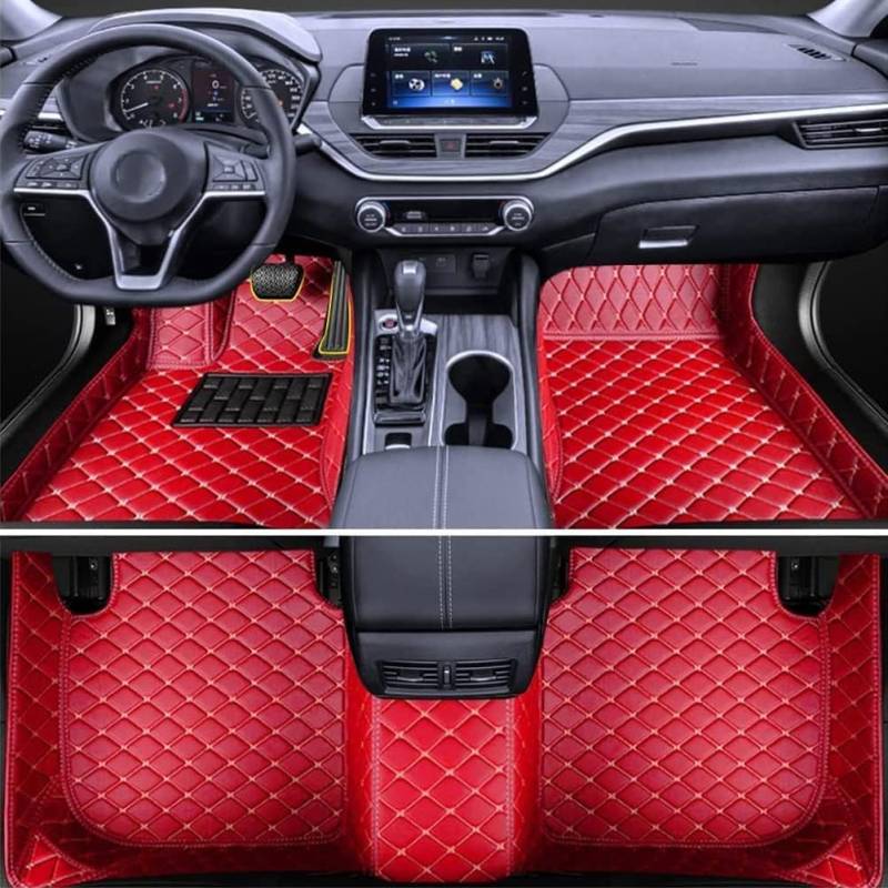 Auto FußMatten Leder Fussmatten FüR V-W Golf 7 7.5 GTE GTD GTI 2012-2020(LHD), Custom Allwetter FußMatte wasserdichte Bodenmatte Set Abdeckung Vorne Hinten Teppiche Anti-Rutsch Automatten ZubehöR, Q von FEIFEISS