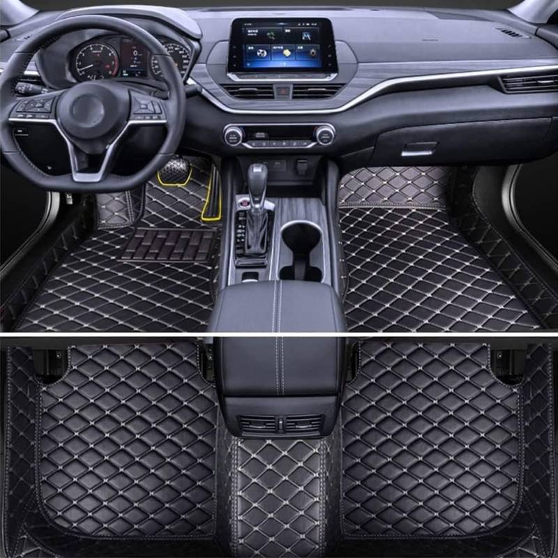 Auto FußMatten Leder Fussmatten FüR V-W Golf 7 7.5 GTE GTD GTI 2012-2020(LHD), Custom Allwetter FußMatte wasserdichte Bodenmatte Set Abdeckung Vorne Hinten Teppiche Anti-Rutsch Automatten ZubehöR, Q von FEIFEISS